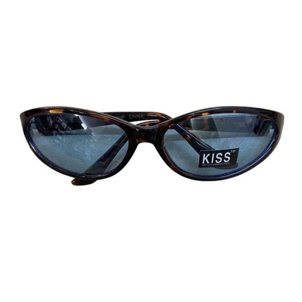 Kiss Womens Classic Tortoise Blue Lens Cat Eye Sunglasses Hand Polished Frames